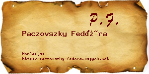 Paczovszky Fedóra névjegykártya